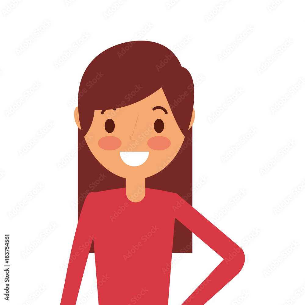 portrait cartoon woman smiling character vector illustration portrait cartoon woman smiling character vector illustration