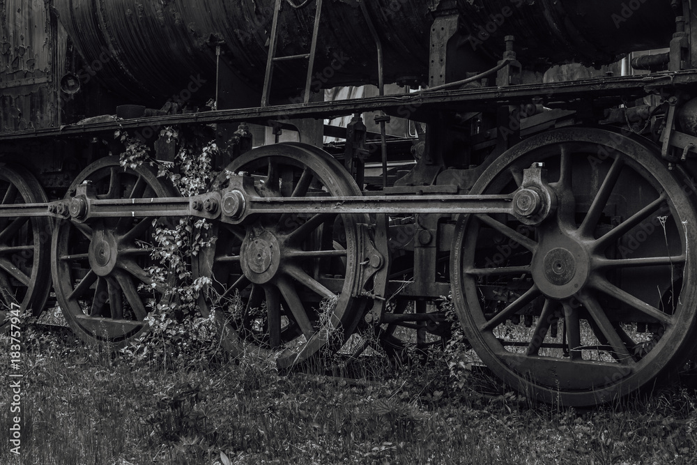 Driving wheels from an old steam locomotive Driving wheels from an old steam locomotive