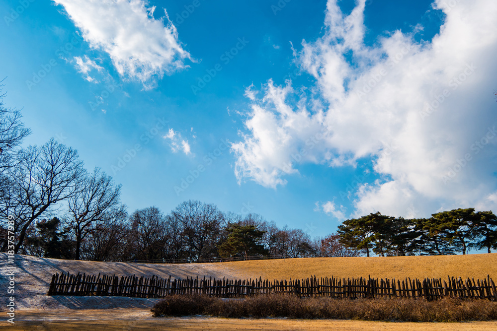 Winter scenery of Seoul Olympic Park.