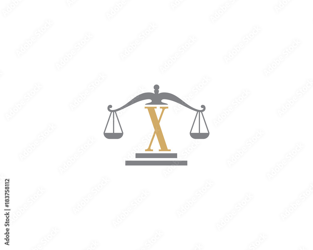 Scale of Justice and Letter X Logo Icon 3 Scale of Justice and Letter X Logo Icon 3