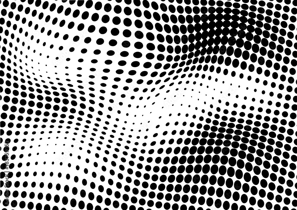 abstract vector black dot halftone background