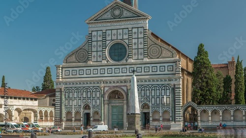 Basilica of Santa Maria Novella in the homonym square timelapse in Florence photo