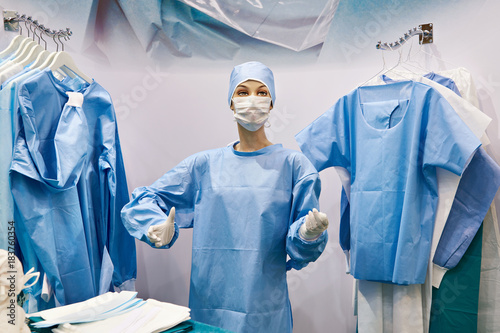Mannequin in surgical gown