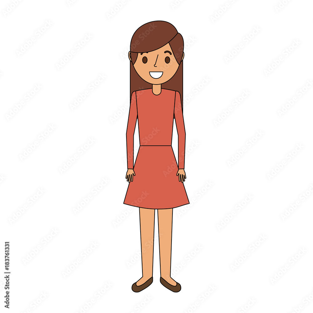 cartoon woman female smiling character vector illustration cartoon woman female smiling character vector illustration