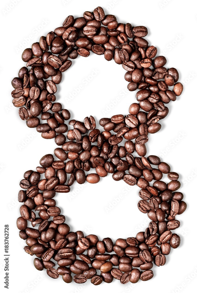 Color photograph of alphabet letter of coffee Color photograph of alphabet letter of coffee