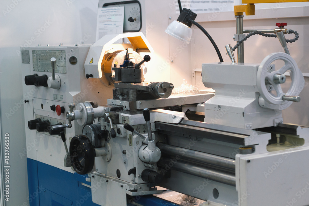 Machinery industry - lathe machine at metal manufacturing Machinery industry - lathe machine at metal manufacturing