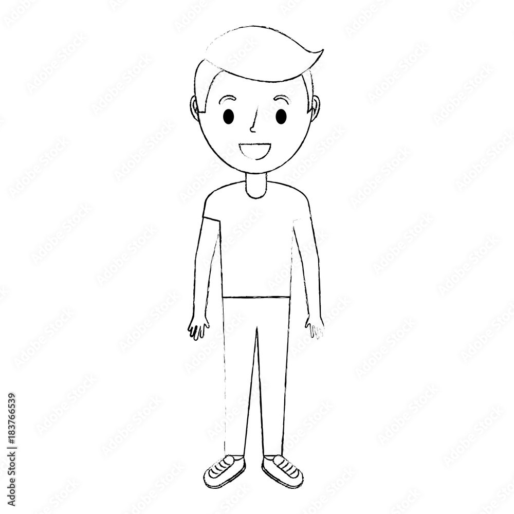young little boy male character standing vector illustration young little boy male character standing vector illustration
