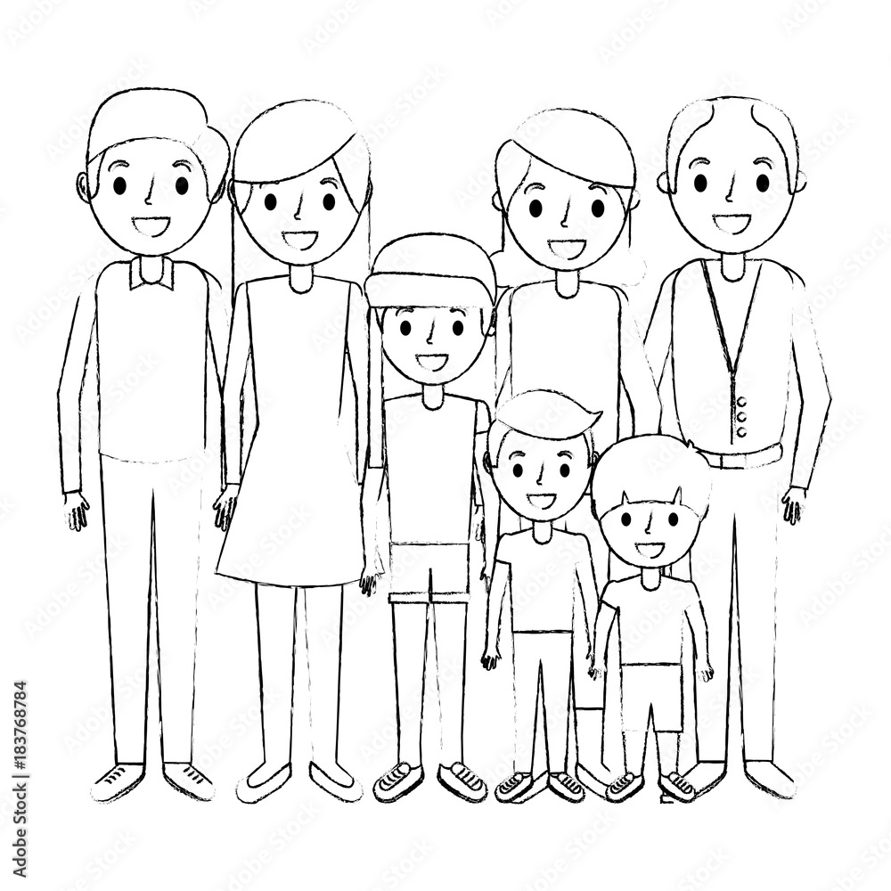 Old Man With Women Grandparents Embraced Together Smiling Sketch Vector  Illustration Royalty Free SVG, Cliparts, Vectors, And Stock Illustration.  Image 90672368.