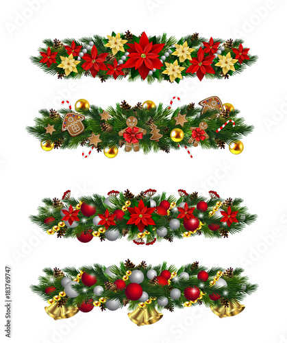 Vector Christmas Fir Decoration isolated
