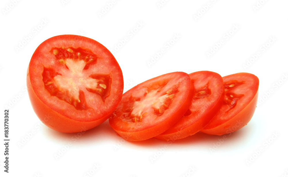 Tomato vegetable parts isolated on white background Tomato vegetable parts isolated on white background