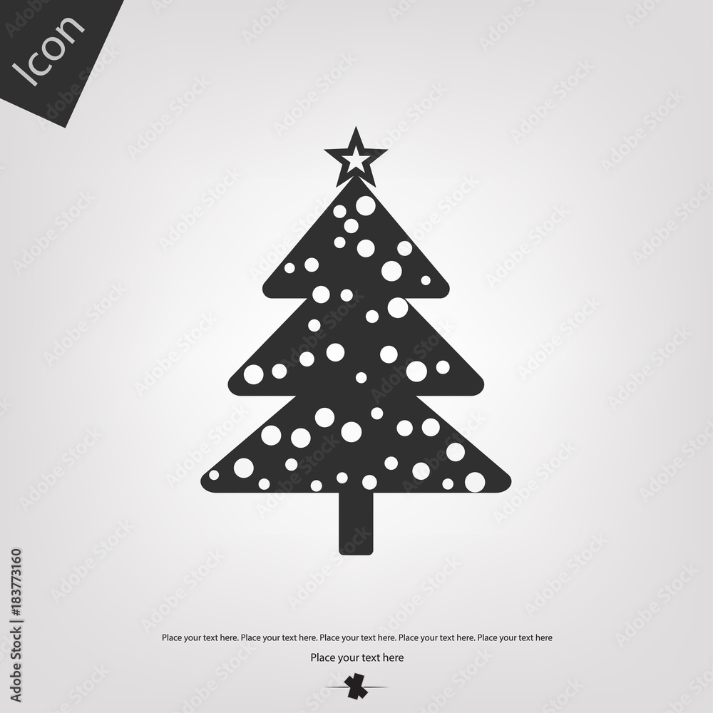 Christmas tree with decoration vector icon Christmas tree with decoration vector icon