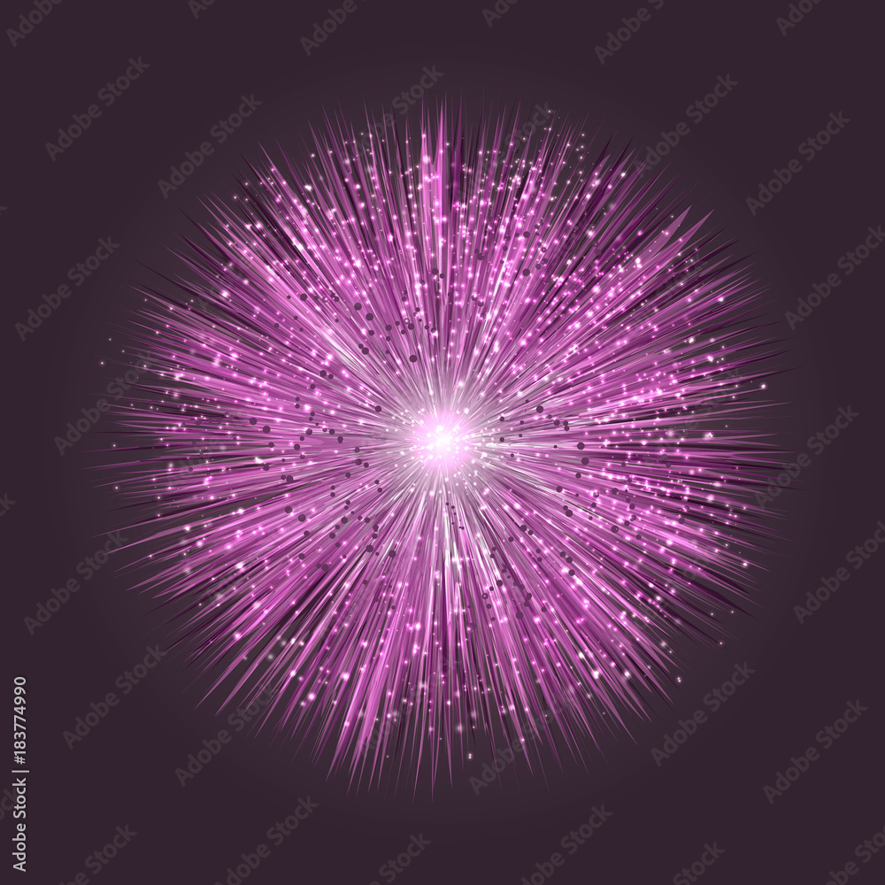 Explosion on lilac background. Explosion on lilac background.