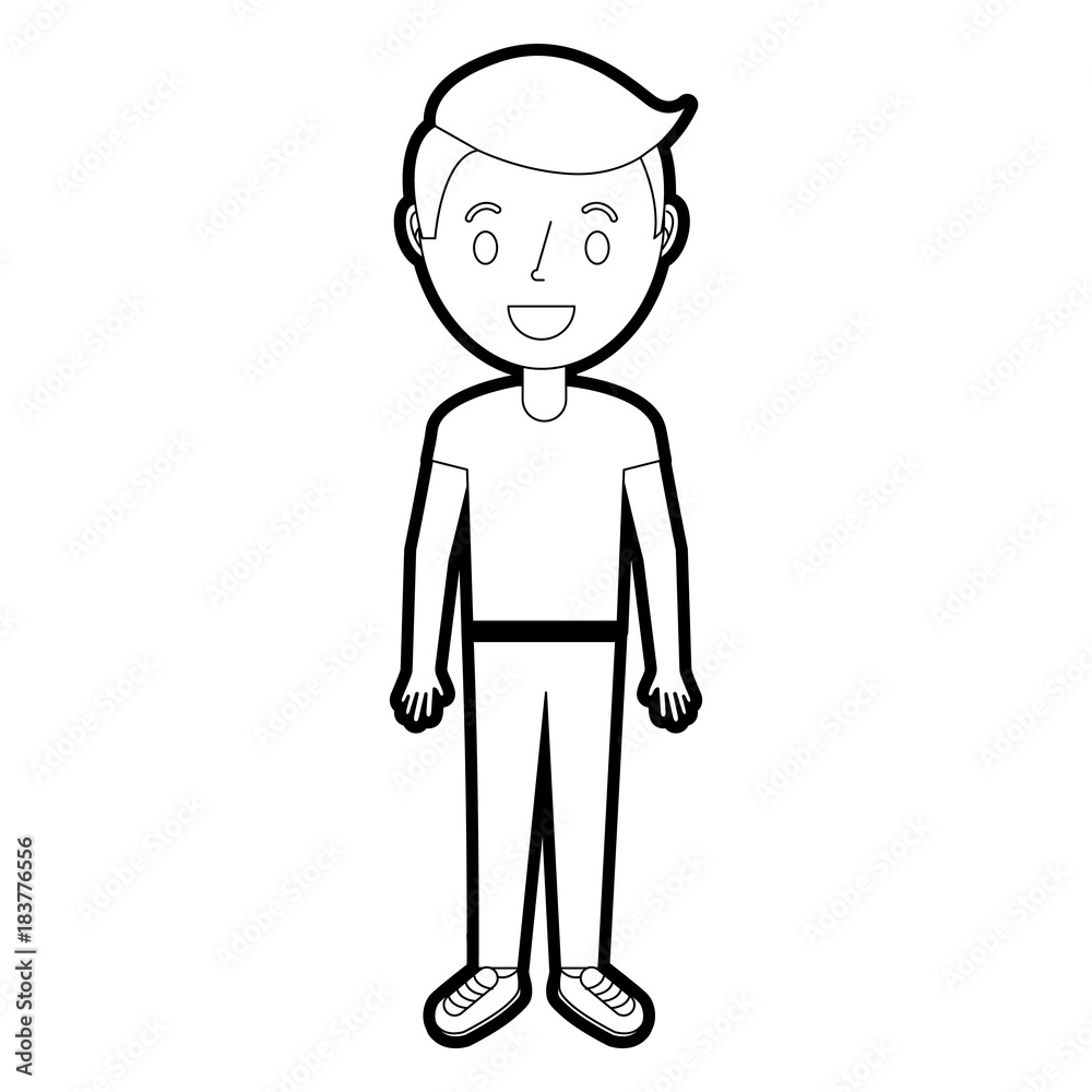 young little boy male character standing vector illustration young little boy male character standing vector illustration