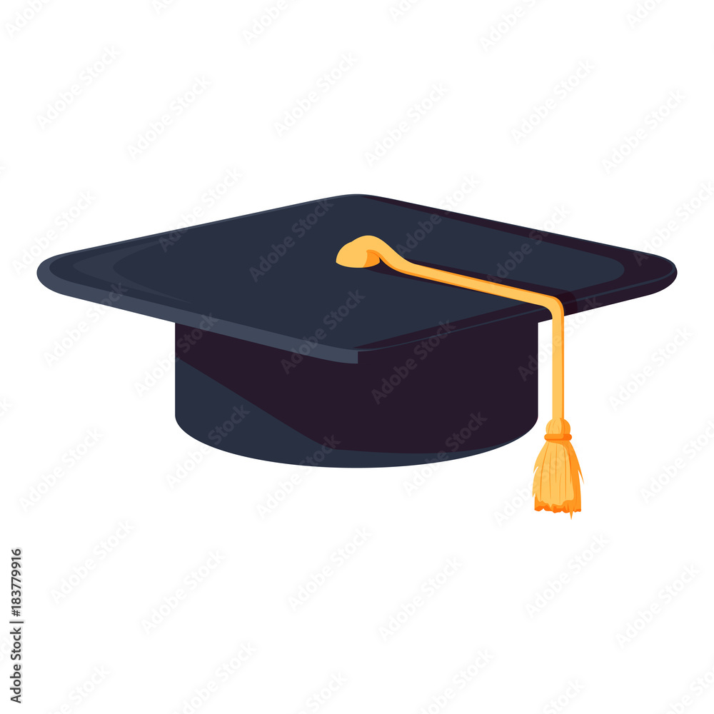 Vector cartoon style illustration of graduation cap. Icon for web ...