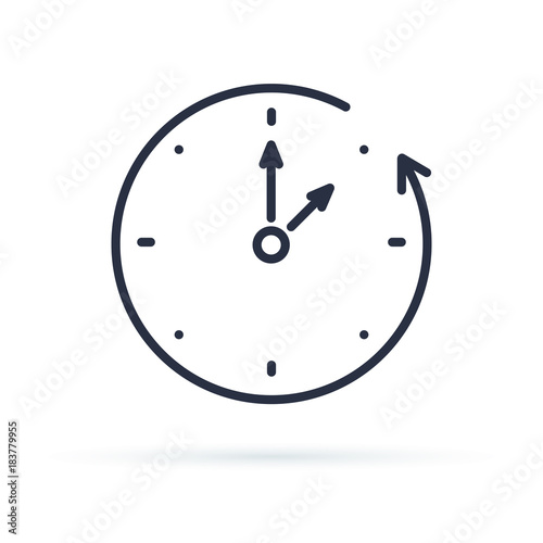 Vector fall backward icon. Change time. Adjust time. set time.