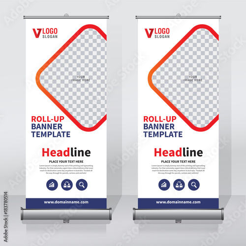 Roll up banner design print template