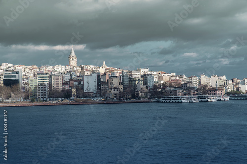 A lost church in Istanbul with fragmented clouds