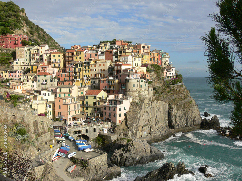 Manarola is a beautiful town in Cinque Terre in Liguria, Italy