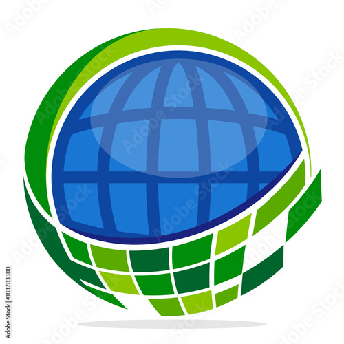 logo icon for business Information and technology  global data management