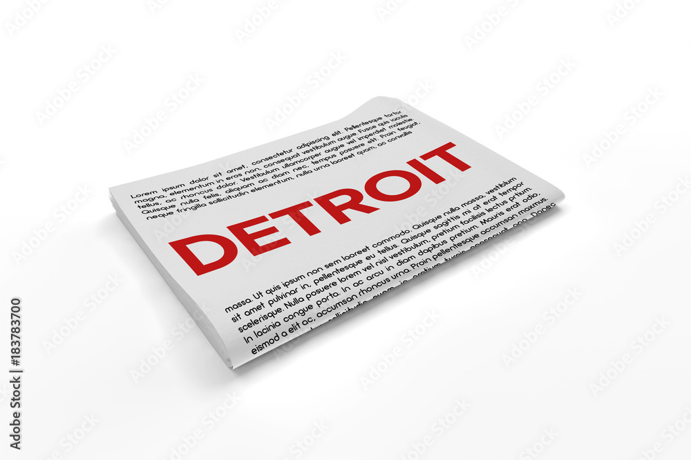 Detroit on Newspaper background Detroit on Newspaper background