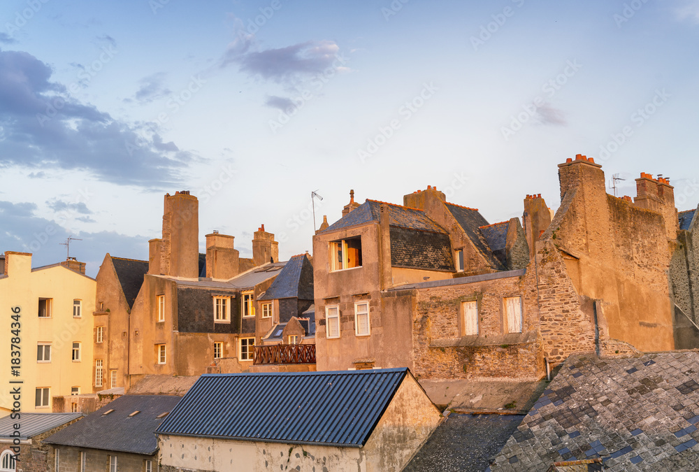 Saint Malo beautiful medieval cityscape, France Saint Malo beautiful medieval cityscape, France
