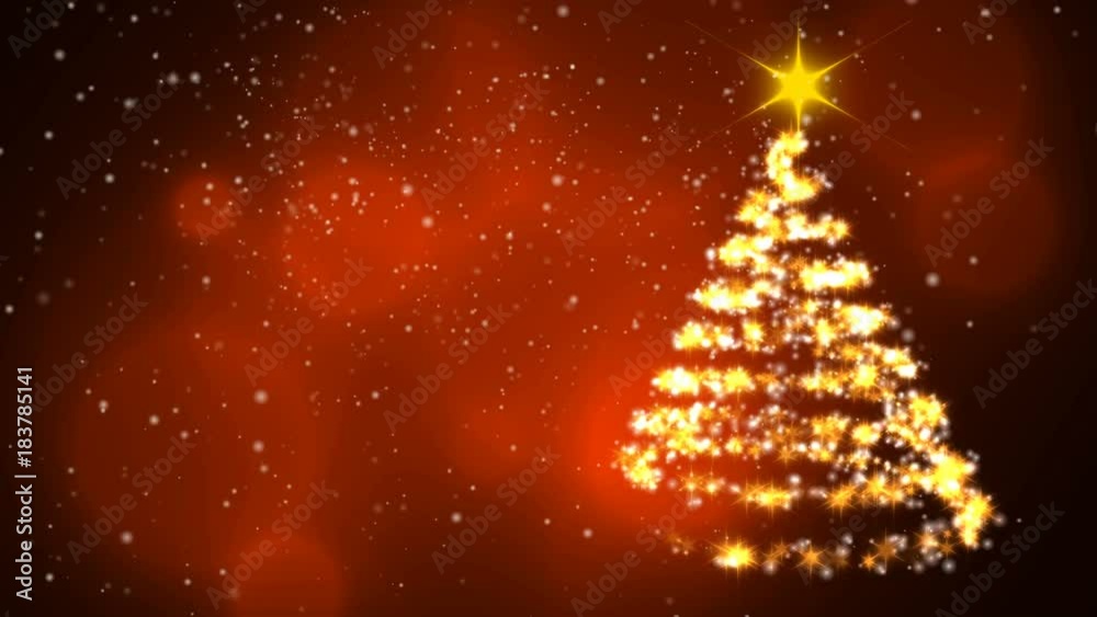 Loopable animation — Christmas Tree Red Background - Merry Christmas and Happy New Year. The tree rotating and snowgoing. Loopable animation — Christmas Tree Red Background - Merry Christmas and Happy New Year. The tree rotating and snowgoing.