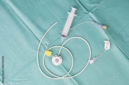 Port a catheter or central venous port insertion, puncture at chest wall to aorta artery