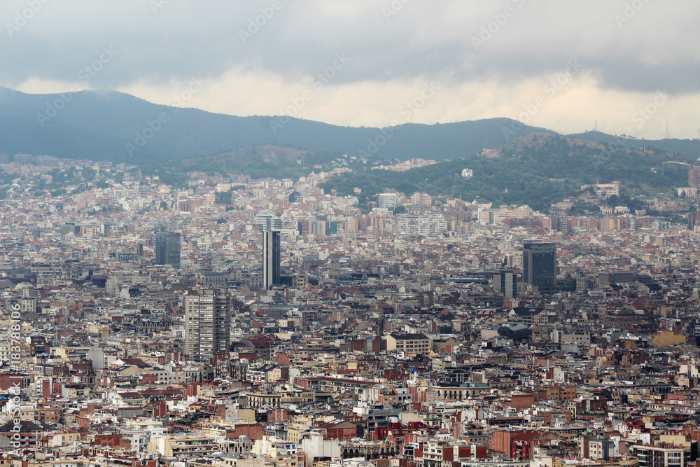View of Barcelona from Montjuic fort
