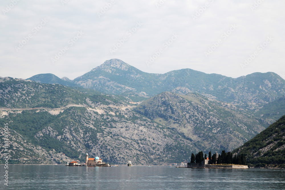 Saint George Benedictine monastery in Perast, Kotor bay, Montenegro 