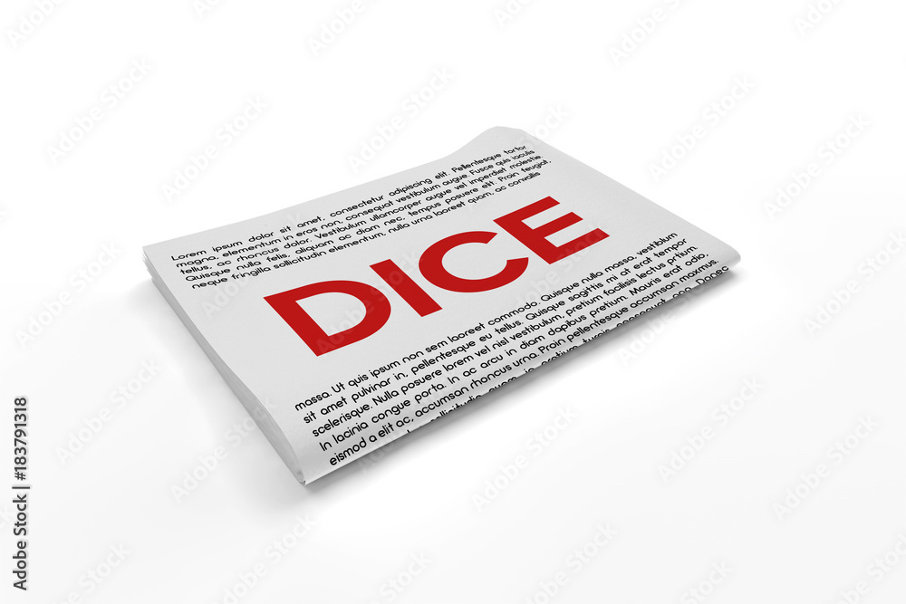 Dice on Newspaper background Dice on Newspaper background