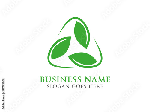 bio degradable green leaf recycle organic logo