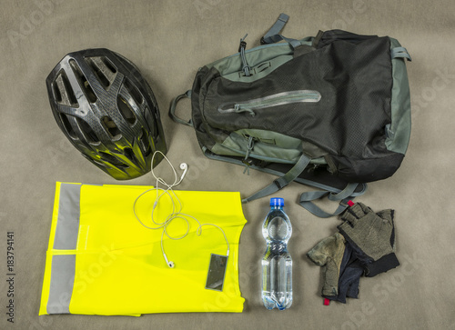 Biker's attributes for a trip outside the city.