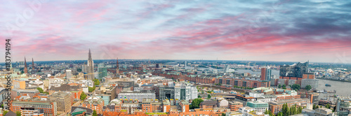 Hamburg, Germany. Panoramic aerial view © jovannig