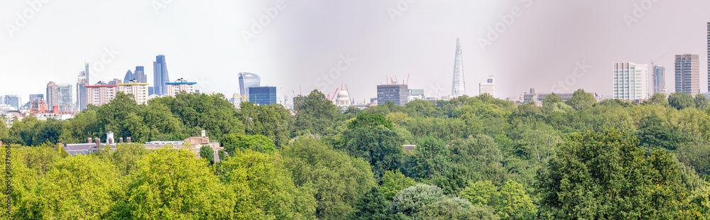 Fototapeta premium London skyline, beautiful panoramic view from city hill