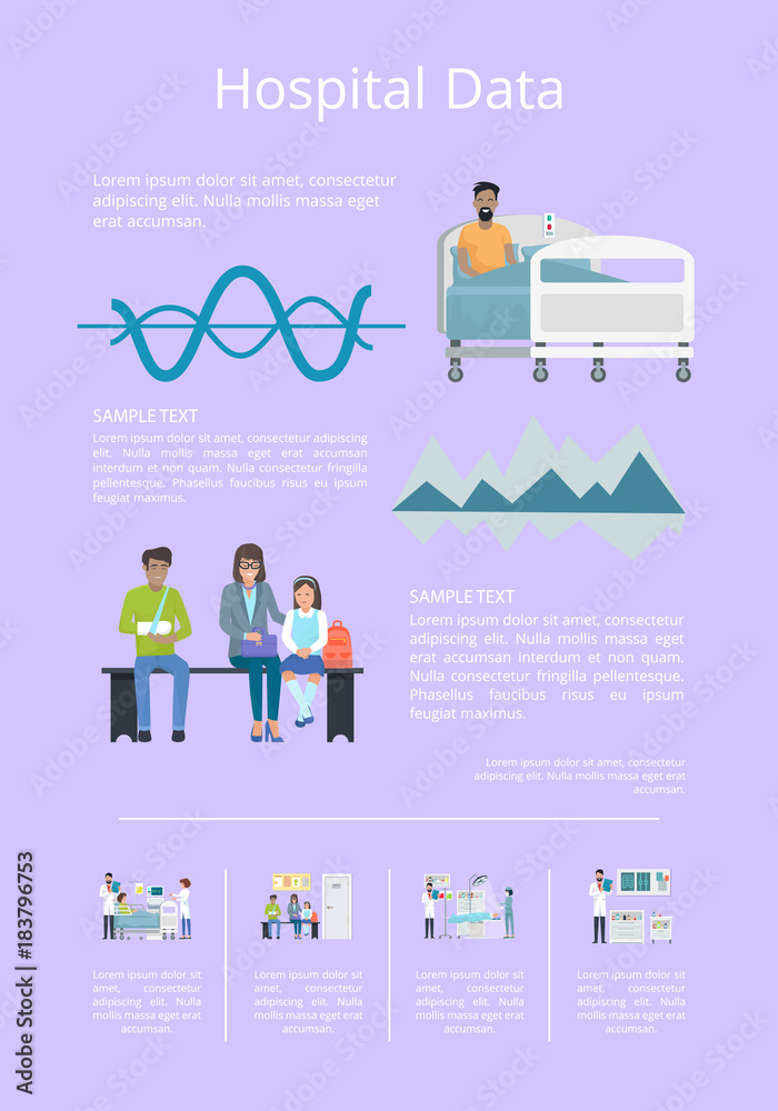 Hospital Data and Statistics Vector Illustration