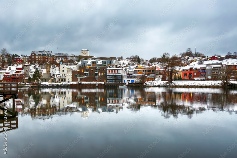 Trondheim , Norway. the view of the river Nidelva.