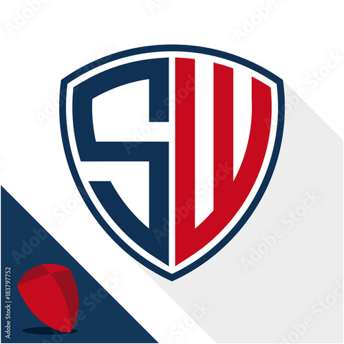 Icon logo / shield badge with a combination of S & W initials Free Download Icon logo / shield badge with a combination of S & W initials - GFXLoad