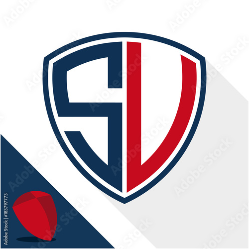 Icon logo / shield badge with a combination of S & V initials Free Download Icon logo / shield badge with a combination of S & V initials - GFXLoad