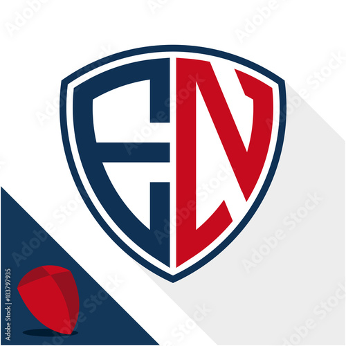 Free Download Icon logo / shield badge with a combination of E & N initials - GFXLoad