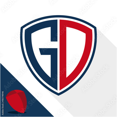 Free Download Icon logo / shield badge with a combination of G & D initials - GFXLoad