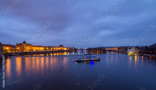 Cityscape panorama of Prague with Castle. View from Carol Bridge © johnkruger1
