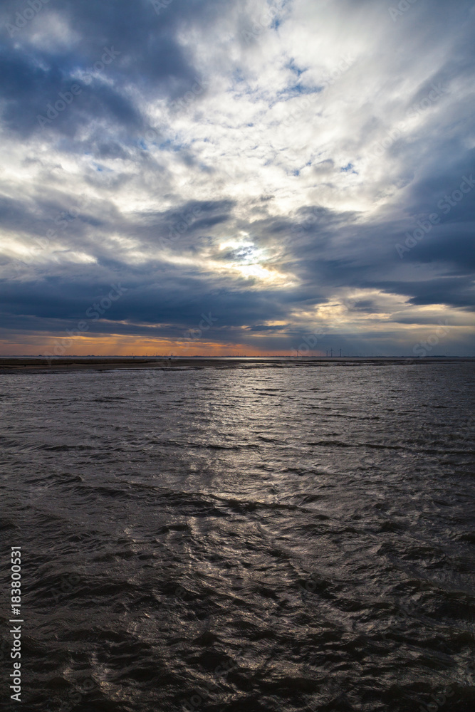 Cloudy sky over the north sea