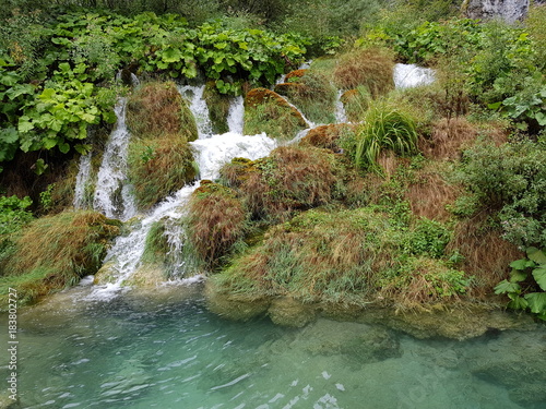 Waterfall and lake