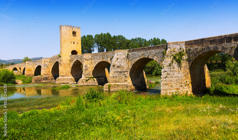 old  bridge over Ebro. Frias, Province of Burgos