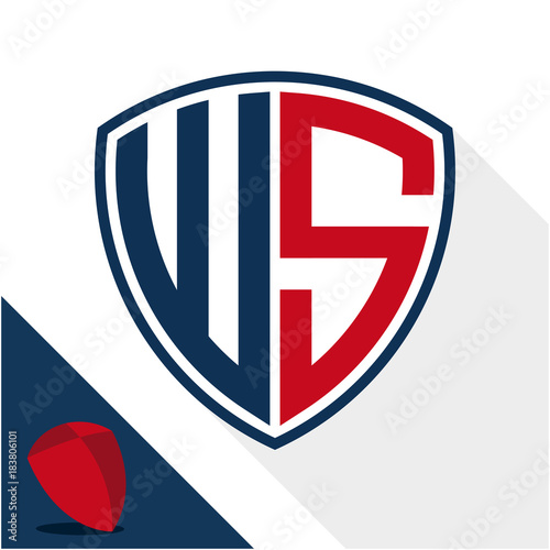 Free Download Icon logo / shield badge with combination of W & S initials - GFXLoad