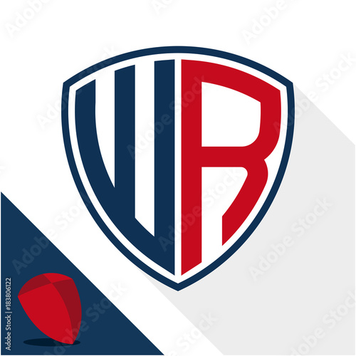 Icon logo / shield badge with combination of W & R initials Free Download Icon logo / shield badge with combination of W & R initials - GFXLoad