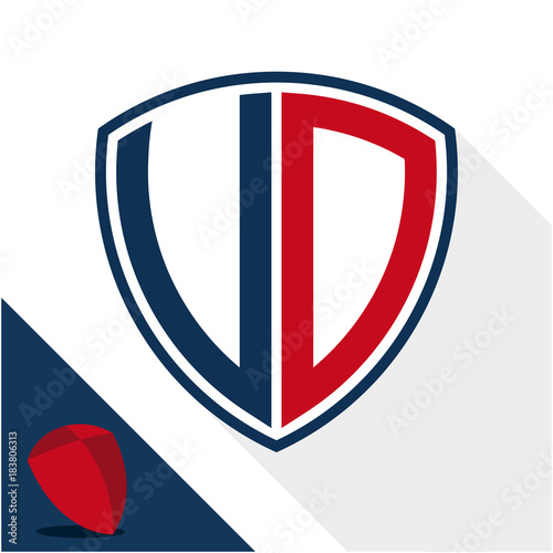 Free Download Icon logo / shield badge with combination of V & D initials - GFXLoad