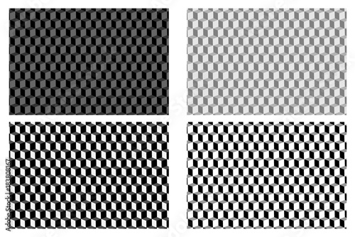 Cube - abstract vector pattern - black and white set,