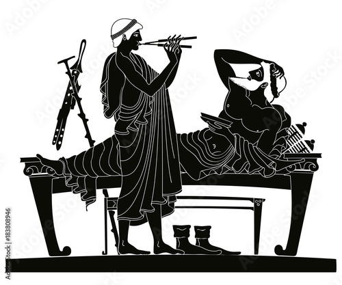 Vector Greek vase.