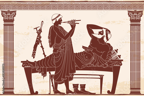Vector Greek vase.